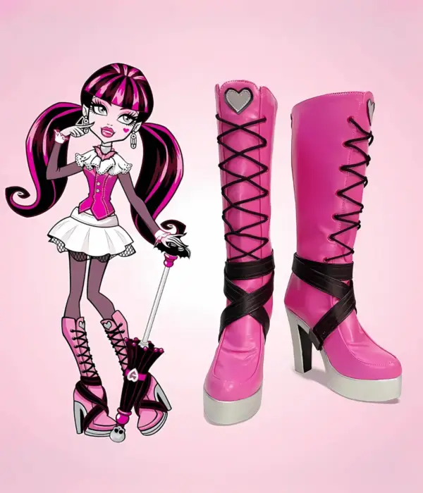 Monster High Draculaura Pink Shoes Cosplay Boots