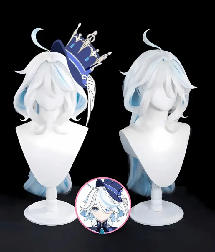 Genshin Impact Fontaine Focalors Long Curly Cosplay Wig - Image 2
