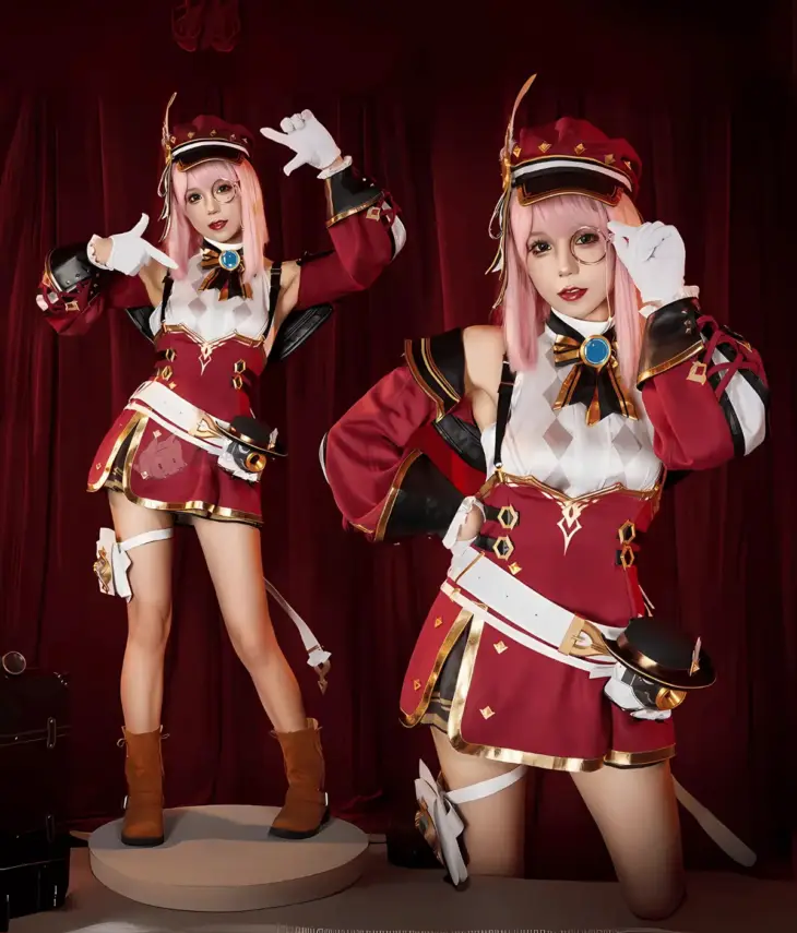Genshin Impact Charlotte Fontaine Cosplay Costume