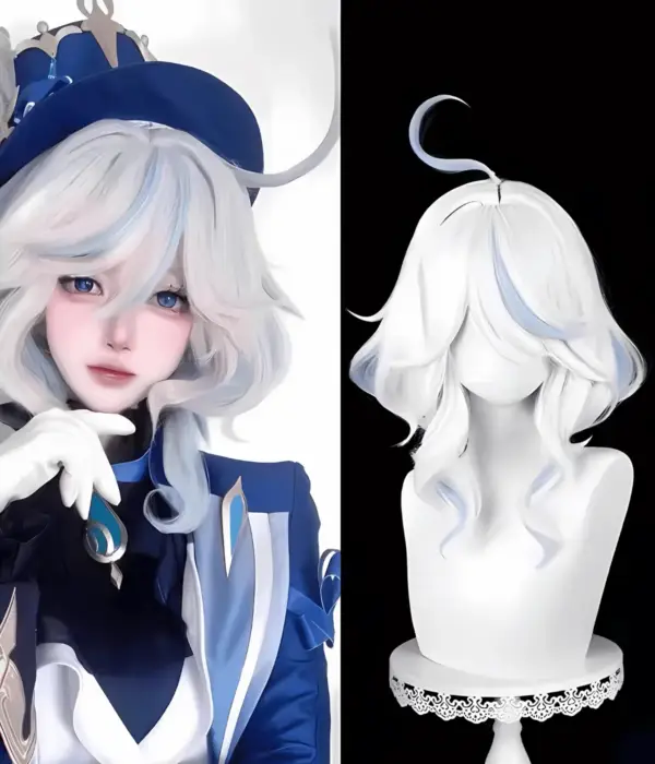 Genshin Impact Fontaine Focalors Long Curly Cosplay Wig