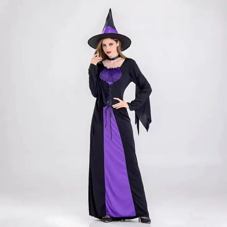 Halloween Witch Long Dress Cosplay Costume - Image 4