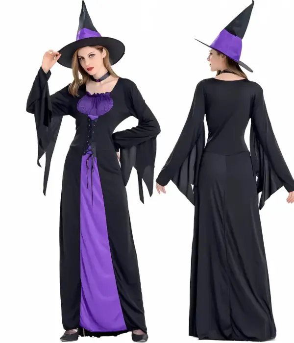 Halloween Witch Long Dress Cosplay Costume
