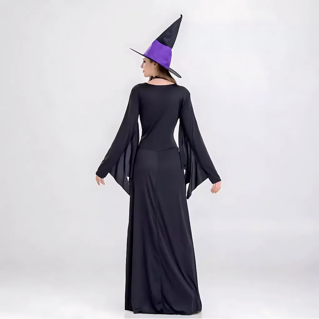 Halloween Witch Long Dress Cosplay Costume - Image 5