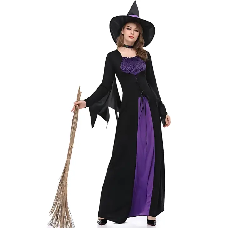 Halloween Witch Long Dress Cosplay Costume - Image 2